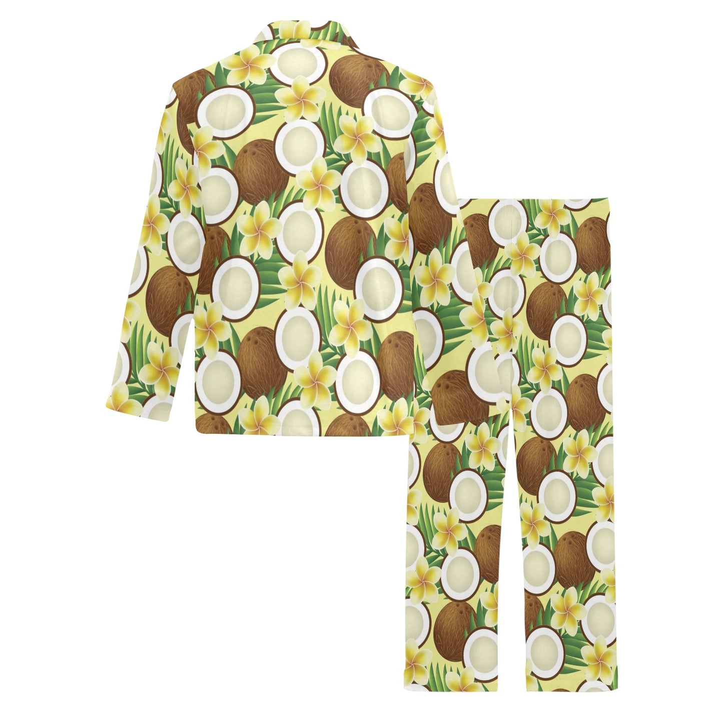 Coconut Pattern Print Design CN02 Men's Long Pajama Set