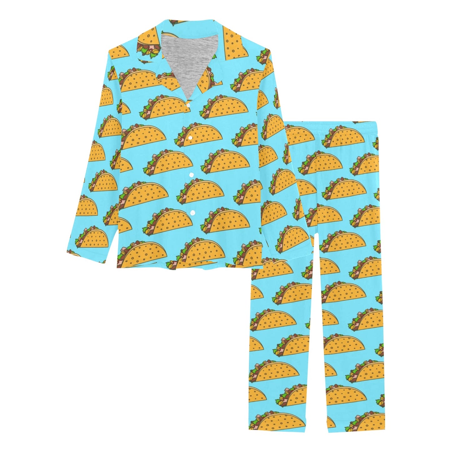 Taco Pattern Print Design TC03 Women's Long Pajama Set