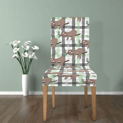 Sloth Print Design LKS301 Dining Chair Slipcover
