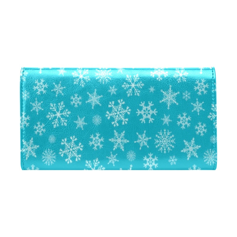 Snowflake Print Design LKS304 Women's Trifold Wallet