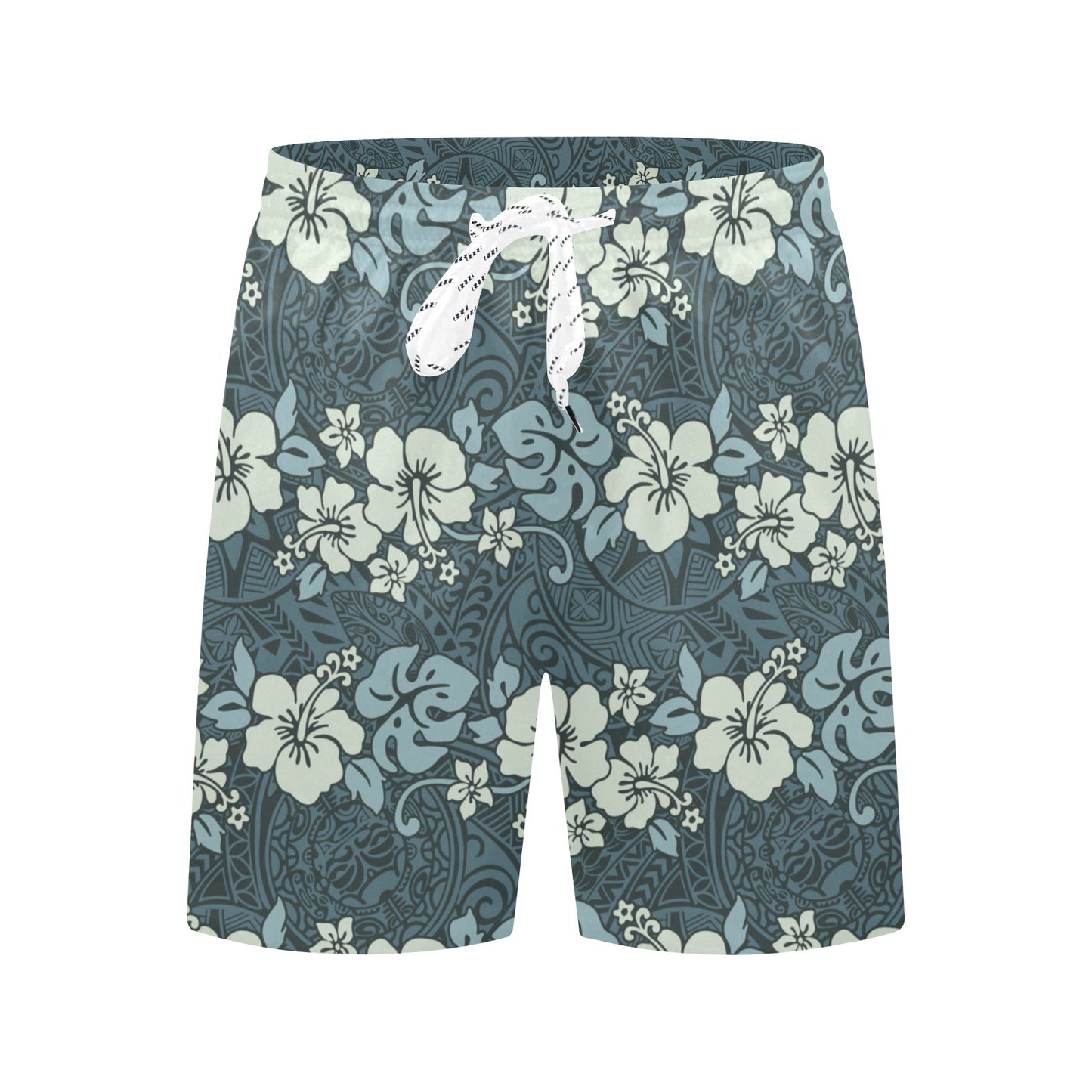 Flower Hawaiian Hibiscus Style Print Pattern Men's Swim Trunks Beach Shorts