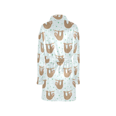 Sloth Print Design LKS308 Women's Fleece Robe