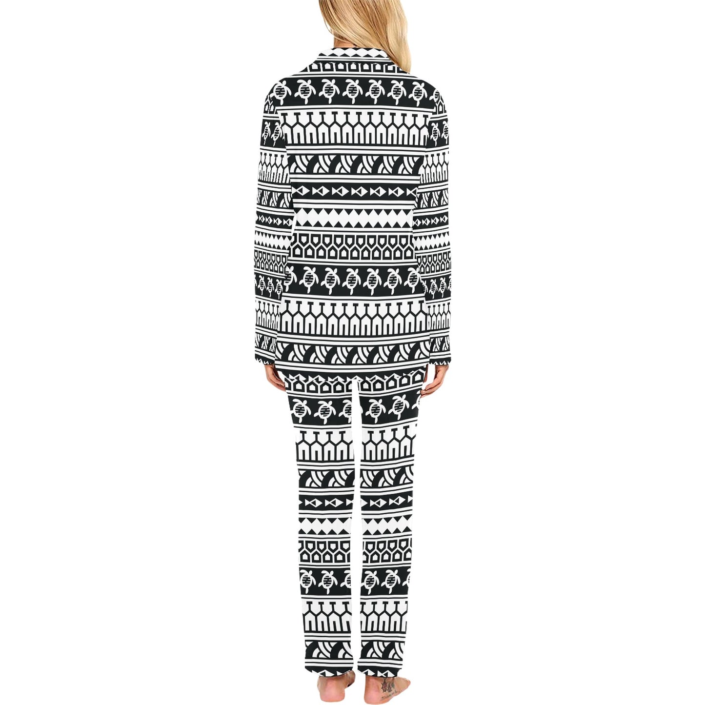 Samoan Pattern Print Design LKS303 Women's Long Pajama Set