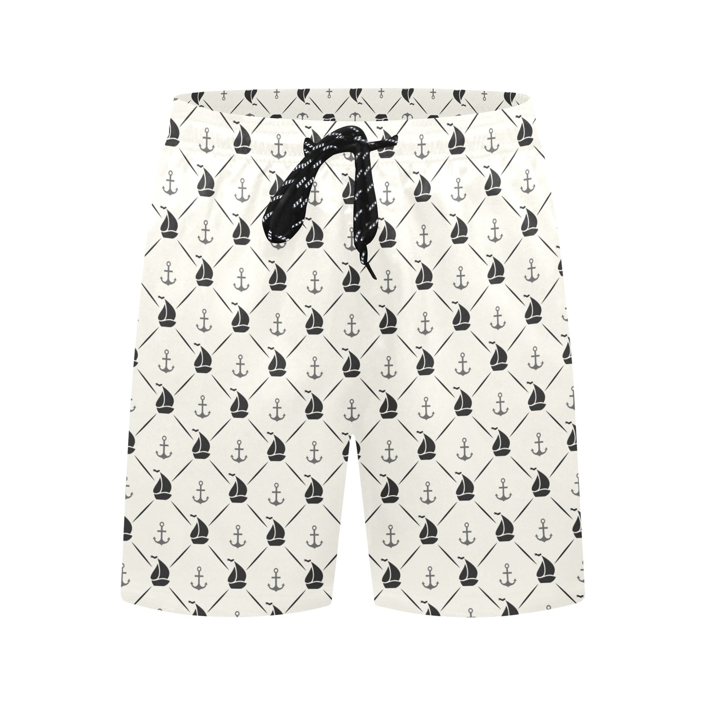 Sailboat Print Design LKS302 Men's Swim Trunks Beach Shorts