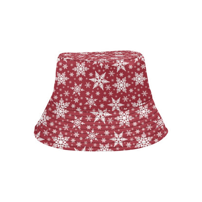 Snowflake Red Print Design LKS302 Unisex Bucket Hat