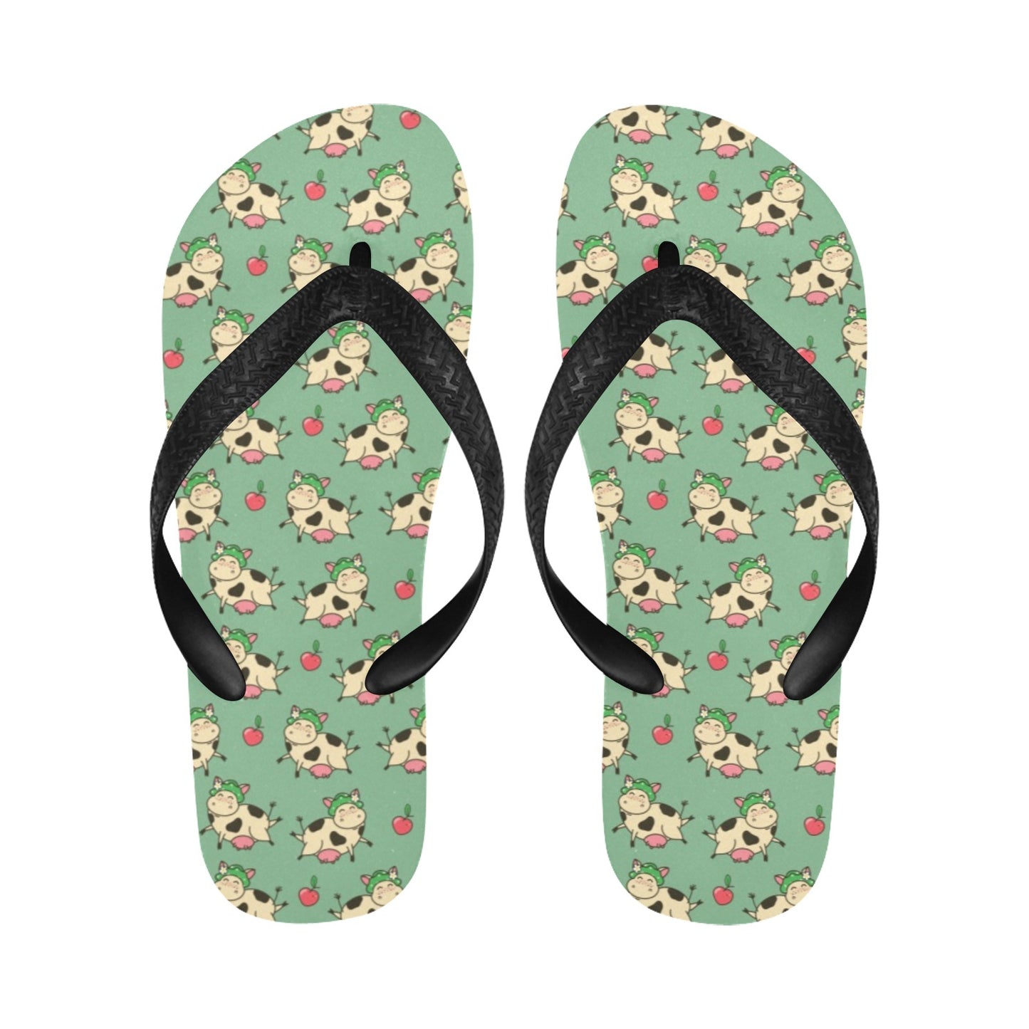 Cattle Print Design LKS402 Flip Flops