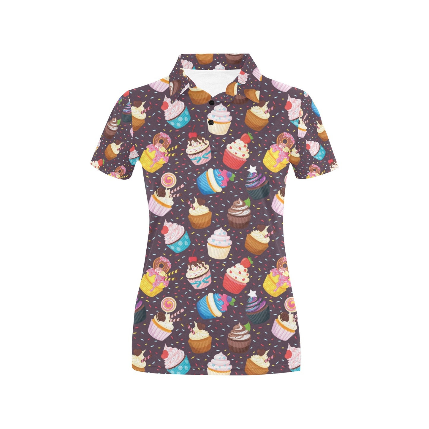 Cupcakes Party Print Pattern Women's Polo Shirt