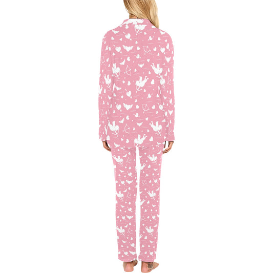 Cupid Pattern Print Design 03 Women's Long Pajama Set