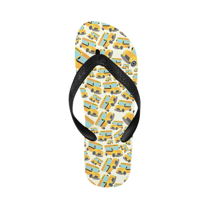 School Bus Print Design LKS301 Flip Flops