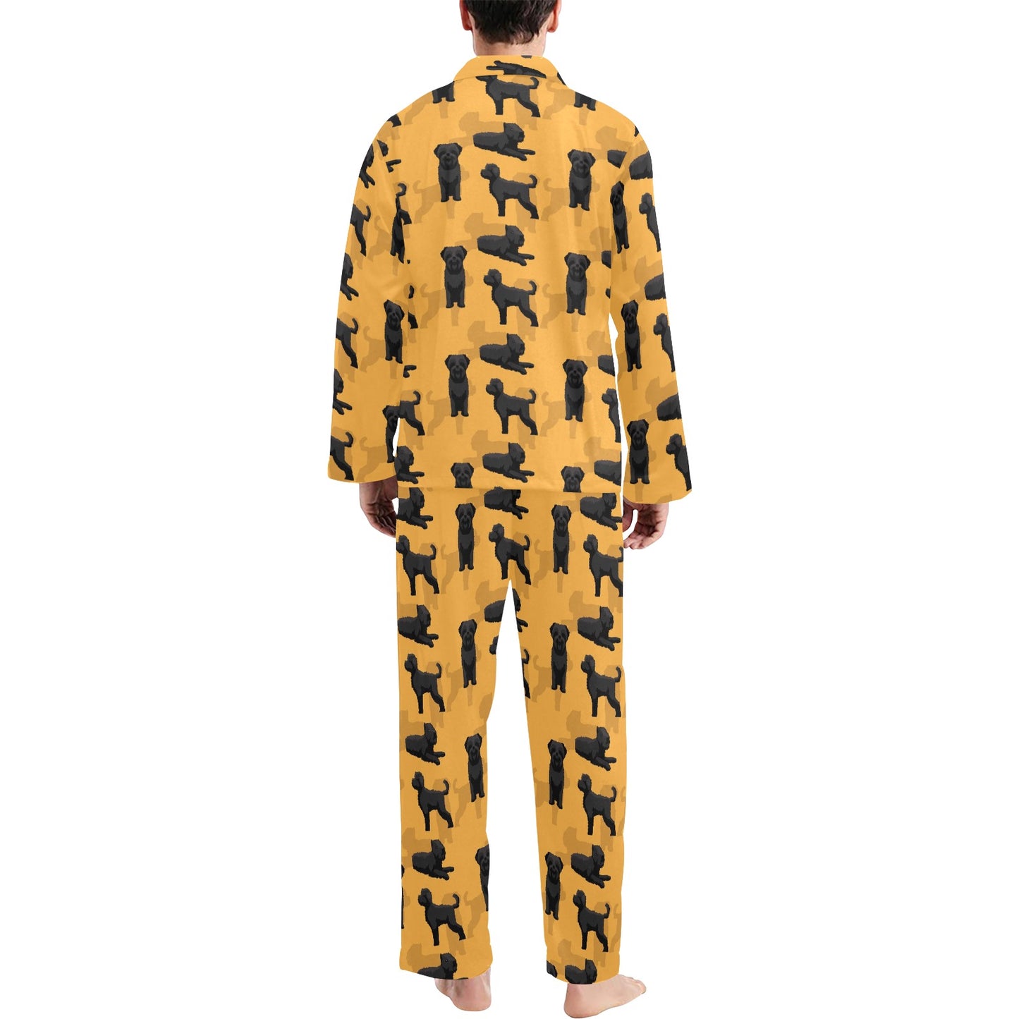 Bouviers des Flandres Pattern Print Design 01 Men's Long Pajama Set