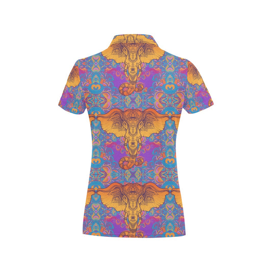 Gold Elephant Indian Women's Polo Shirt