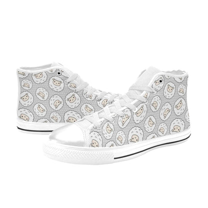 Sheep Print Design LKS401 Men's High Top Canvas Shoes