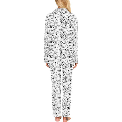Splatter Print Design LKS305 Women's Long Pajama Set
