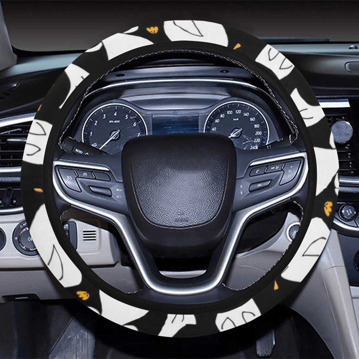 Goose Print Design LKS401 Steering Wheel Cover with Elastic Edge