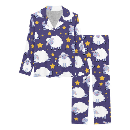 Sheep Pattern Print Design 03 Women's Long Pajama Set