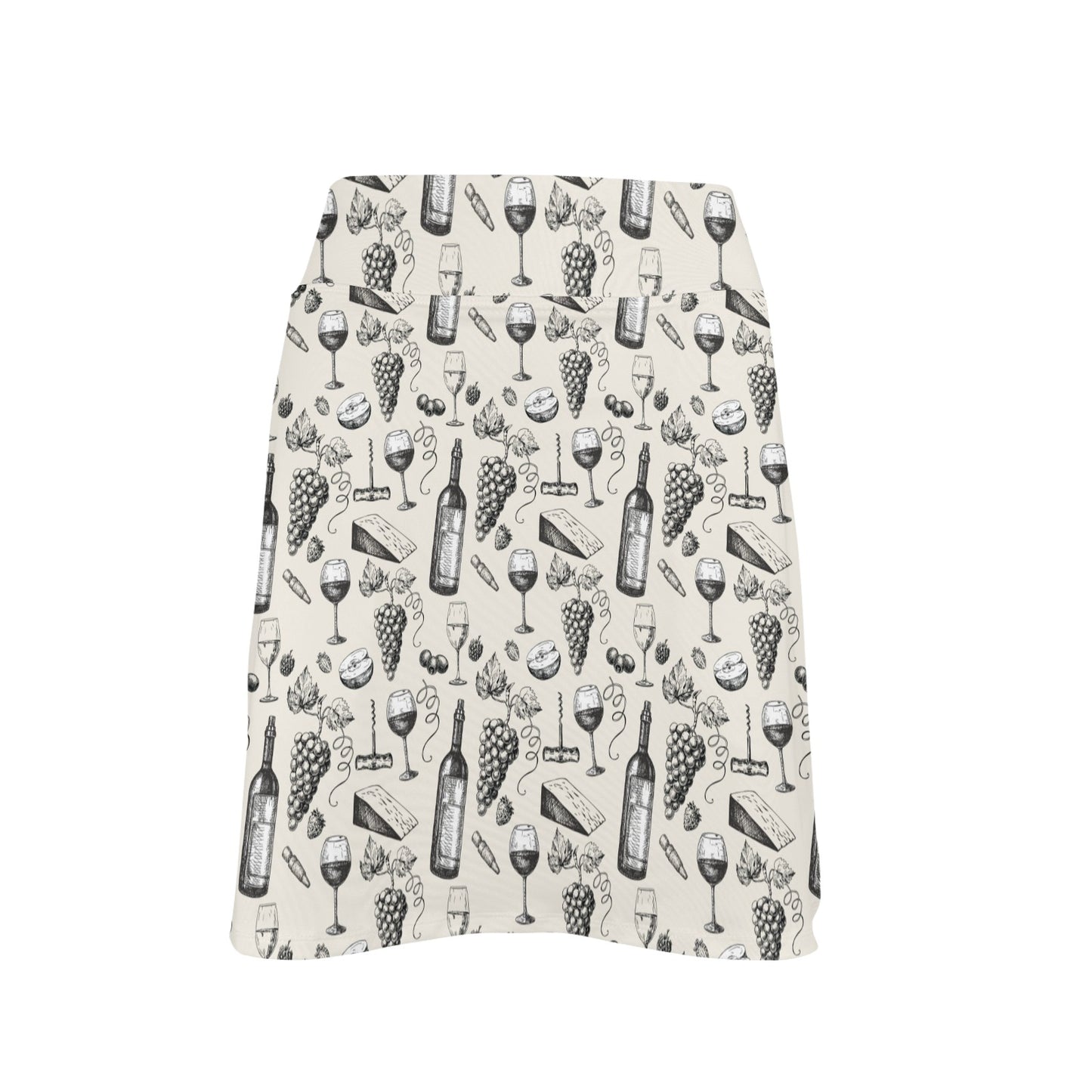 Wine Themed Print Design LKS306 17" Golf & Pickleball Skort with Pockets