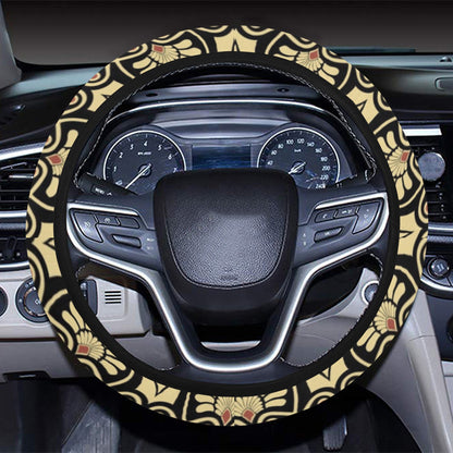 Ancient Greek Print Design LKS3014 Steering Wheel Cover with Elastic Edge