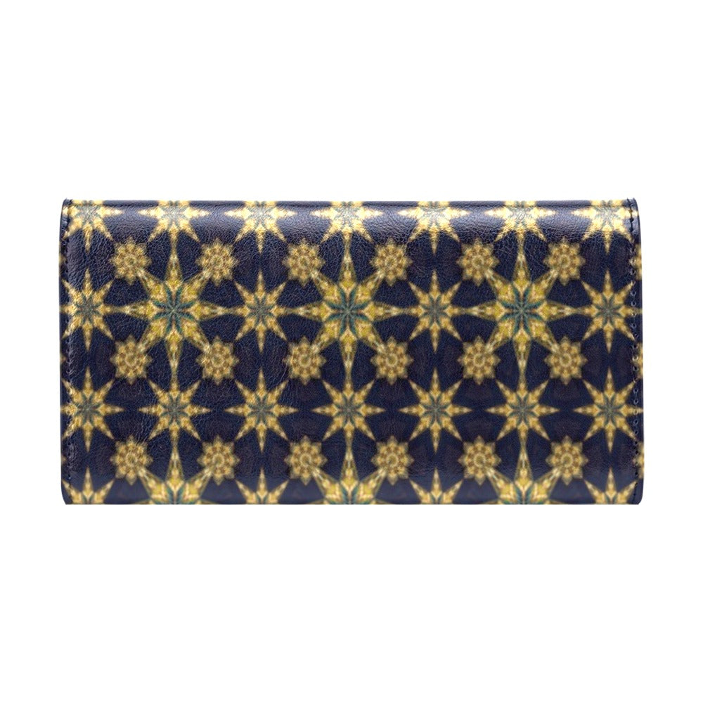 kaleidoscope Gold Print Design Women's Trifold Wallet