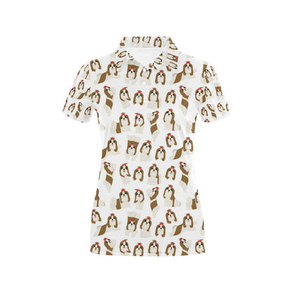 Shih Tzu Print Design LKS302 Women's Polo Shirt