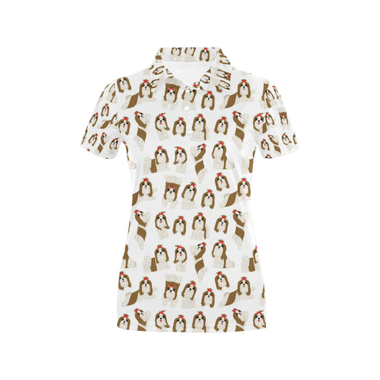 Shih Tzu Print Design LKS302 Women's Polo Shirt