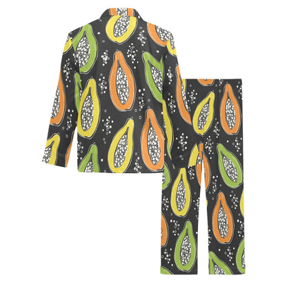Papaya Pattern Print Design PP05 Men's Long Pajama Set