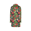 Hibiscus Red With Parrotprint Design LKS303 Women's Fleece Robe