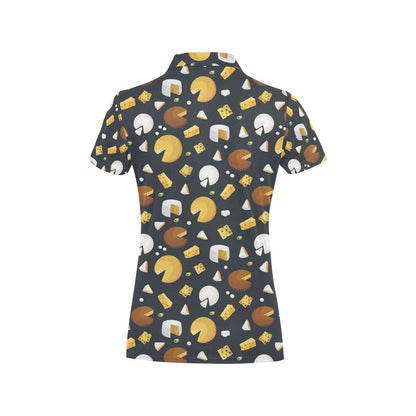 Cheese Pattern Print Design 03 Women's Polo Shirt