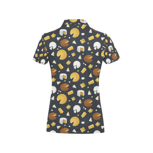 Cheese Pattern Print Design 03 Women's Polo Shirt