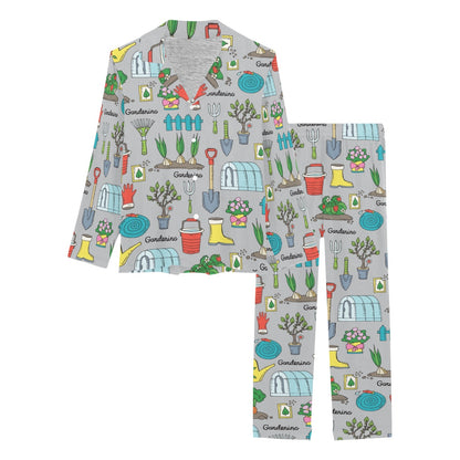 Gardening Pattern Print Design G07 Women's Long Pajama Set