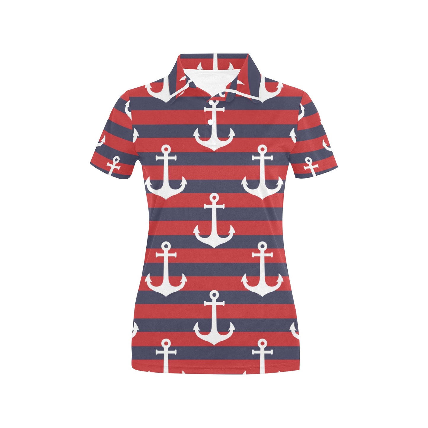 Nautical Pattern Print Design A05 Women's Polo Shirt