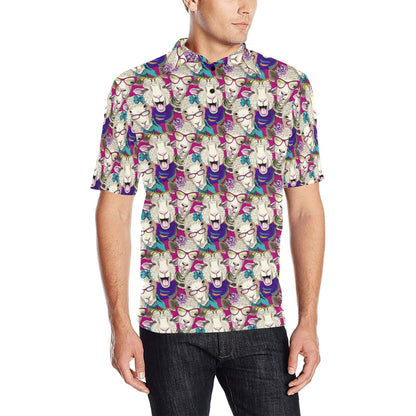 Sheep Print Design LKS403 Men Polo Shirt