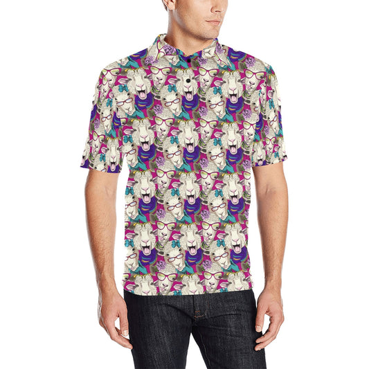 Sheep Print Design LKS403 Men Polo Shirt