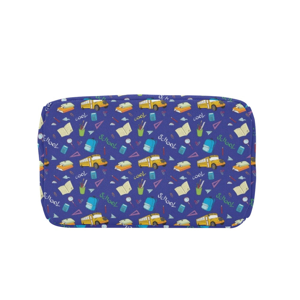 School Bus Print Design LKS307 Insulated Lunch Bag
