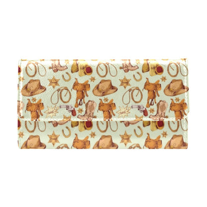Western Cowboy Design Pattern Women's Trifold Wallet
