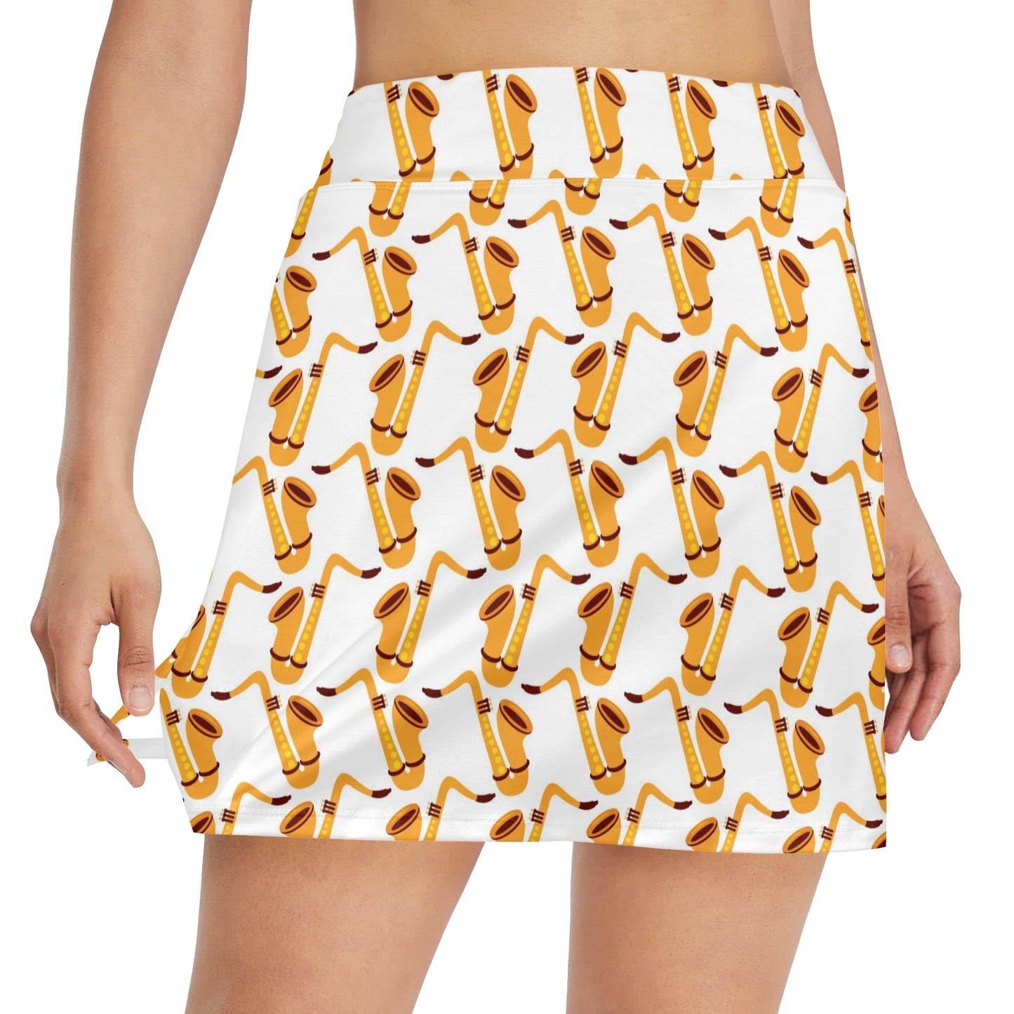 Saxophone Print Design LKS404 17" Golf & Pickleball Skort with Pockets