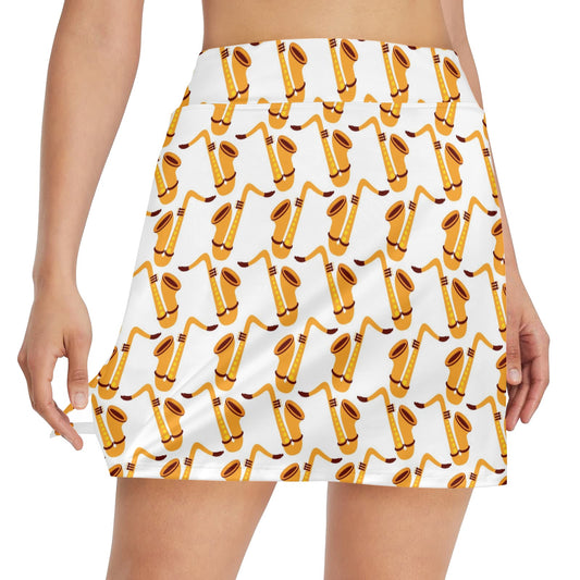 Saxophone Print Design LKS404 17" Golf & Pickleball Skort with Pockets