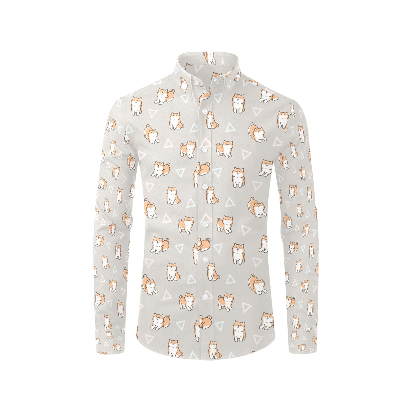 Shiba Inu Print Design LKS307 Men's Long Sleeve Dress Shirt