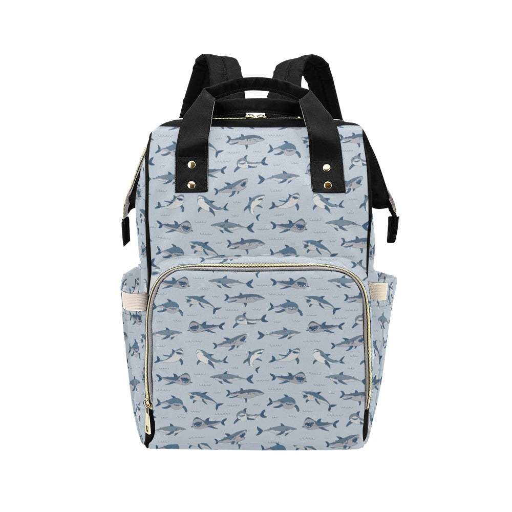 Shark Print Design LKS304 Diaper Bag Backpack