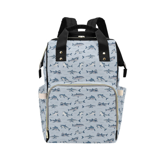 Shark Print Design LKS304 Diaper Bag Backpack
