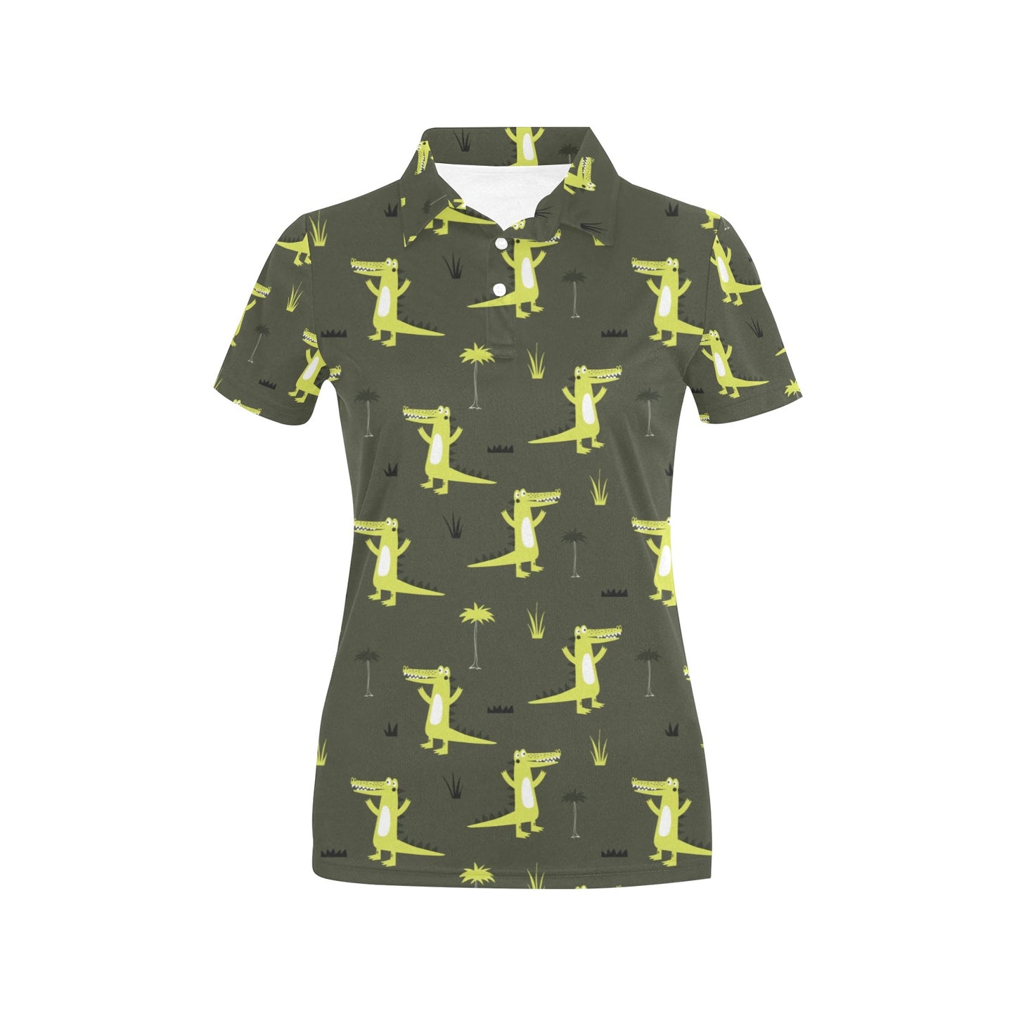 Alligator Pattern Print Design 05 Women's Polo Shirt