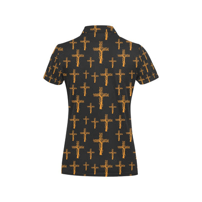 Christian Tree of Life Cross Design Women's Polo Shirt