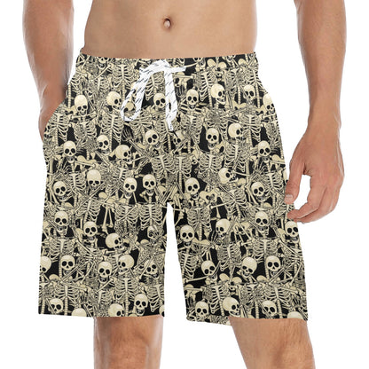 Skeleton Design Print Men's Swim Trunks Beach Shorts