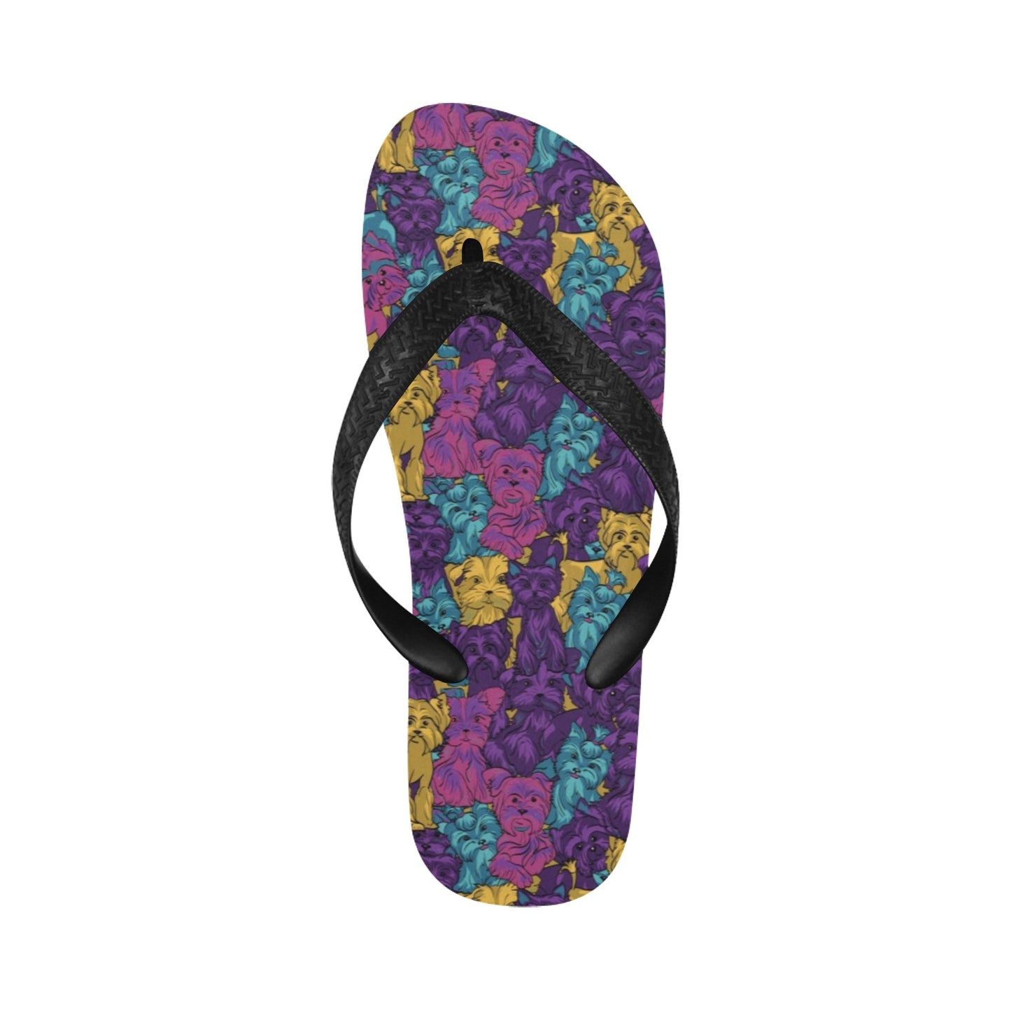 Yorkshire Terriers Print Design LKS3010 Flip Flops