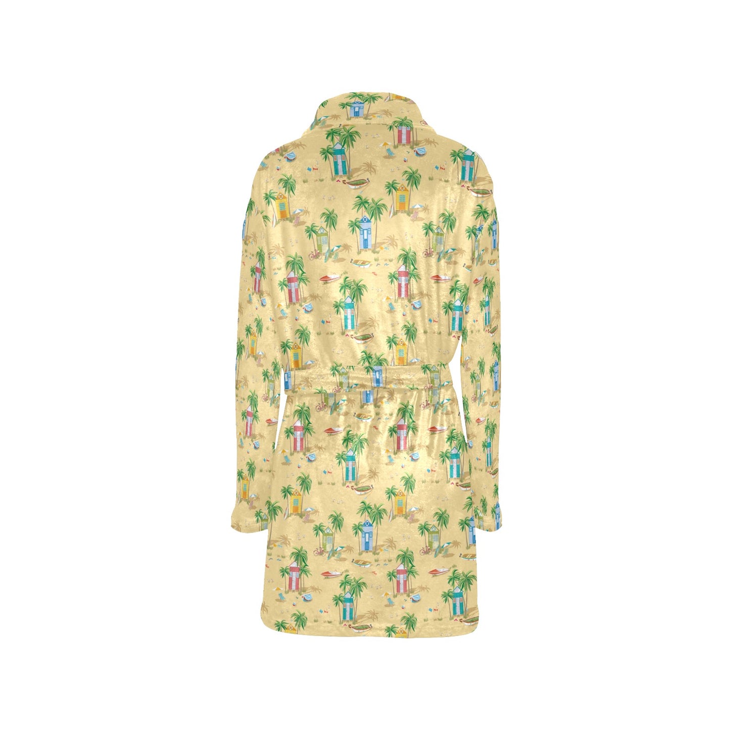 Beach Themed Pattern Print Design 01 Women's Fleece Robe