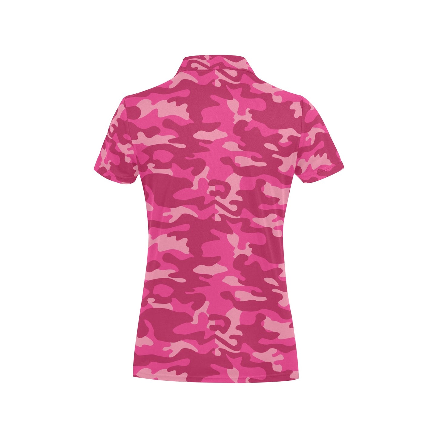 Camo Pink Pattern Print Design 01 Women's Polo Shirt
