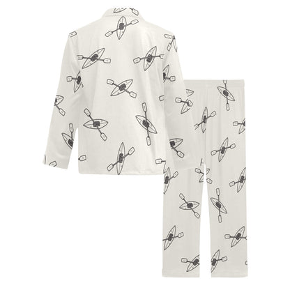 Kayak Pattern Print Design 01 Men's Long Pajama Set