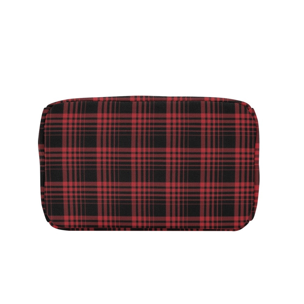 Tartan Red Black Print Design LKS303 Insulated Lunch Bag