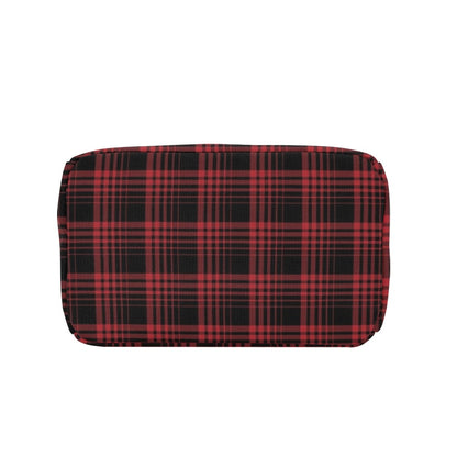 Tartan Red Black Print Design LKS303 Insulated Lunch Bag