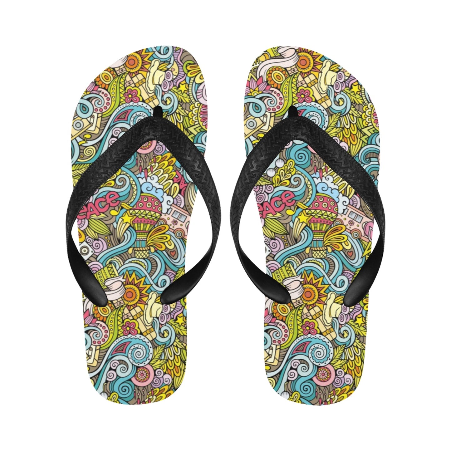 Hippie Print Design LKS301 Flip Flops