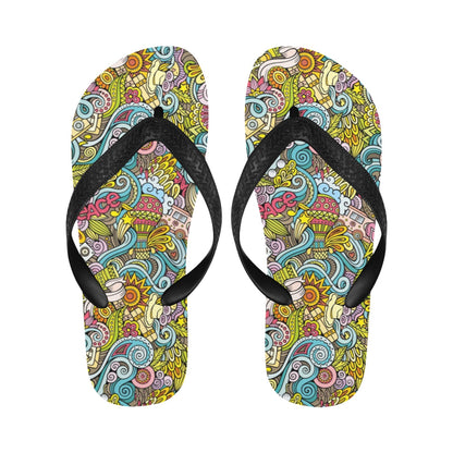 Hippie Print Design LKS301 Flip Flops